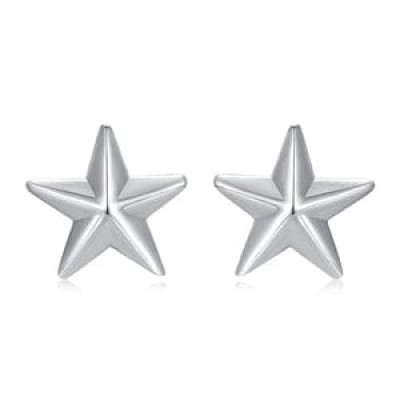 Sterling Silver Star Stud Earrings for Women